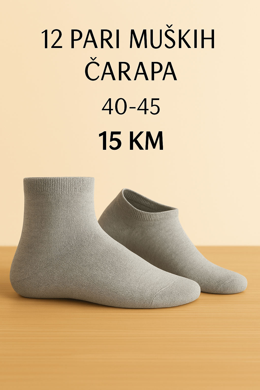 12 pari muških čarapa Milano Sport – – Sive – slika 1