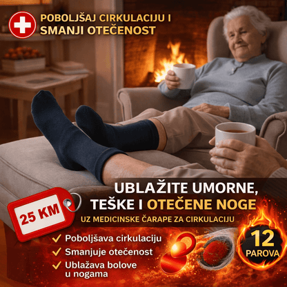 12 Pari Pamučnih Medicinskih Čarapa bez Gumice - 12 Pari Pamučnih Medicinskih Čarapa bez Gumice – – 40 - 45 – slika 5