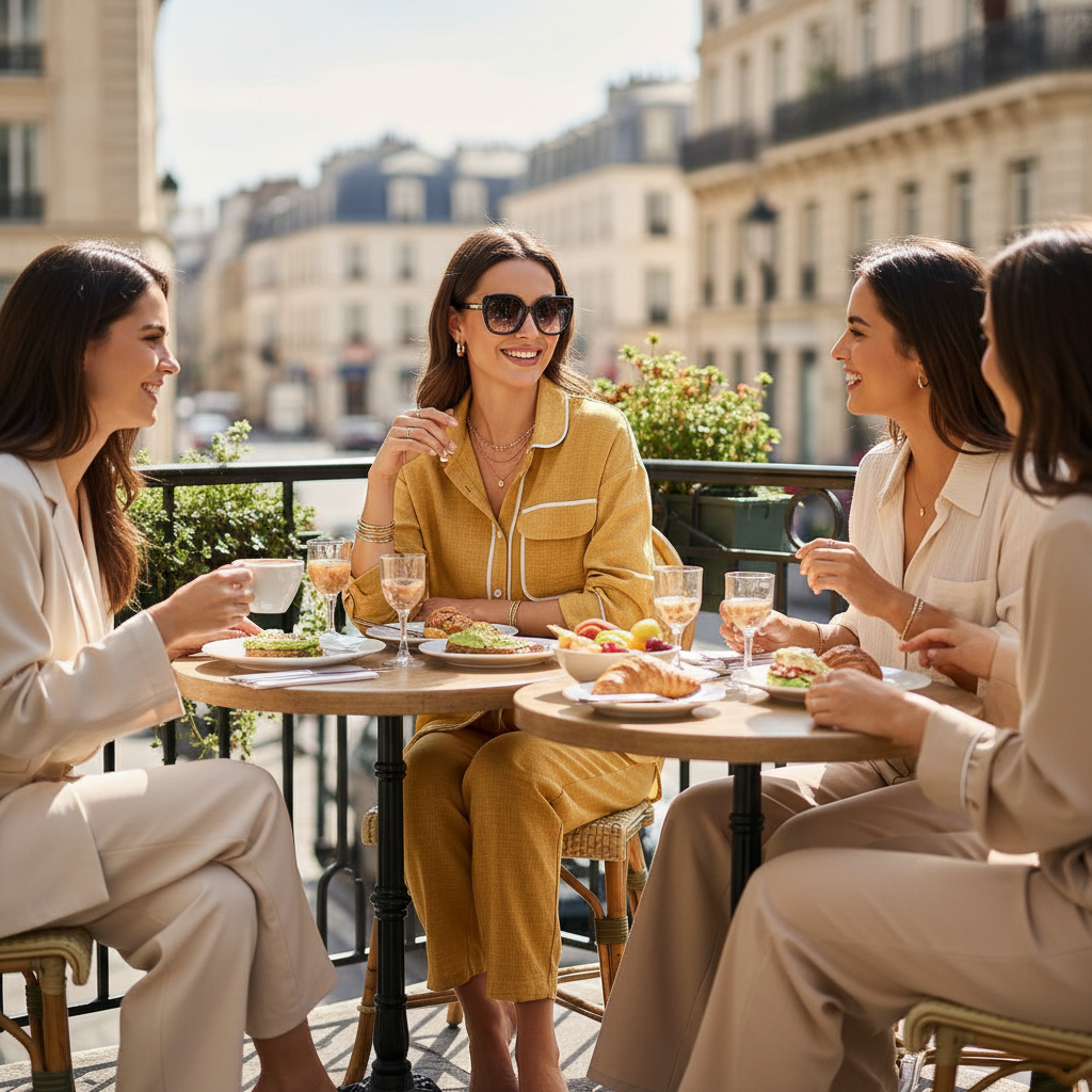 Udobni Loungewear Komplet Senf Žute Boje s Bijelim Detaljima Slika 5