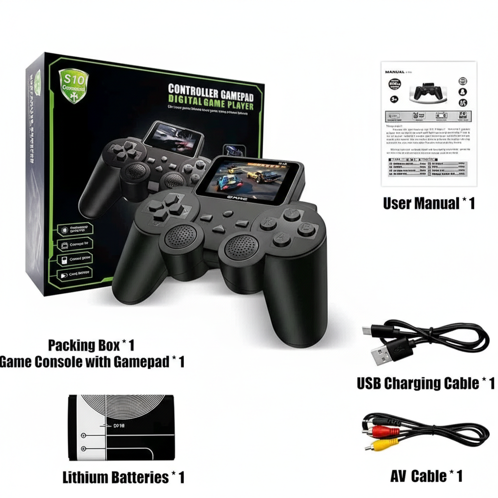 Prijenosna Retro Gaming Konzola S10 s Gamepadom i Ekranom - Digitalni Game Player Slika 1-1