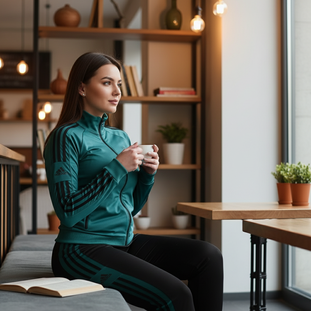 Moderna Ženska Trenirka Komplet - Zeleno-crna Slika 4