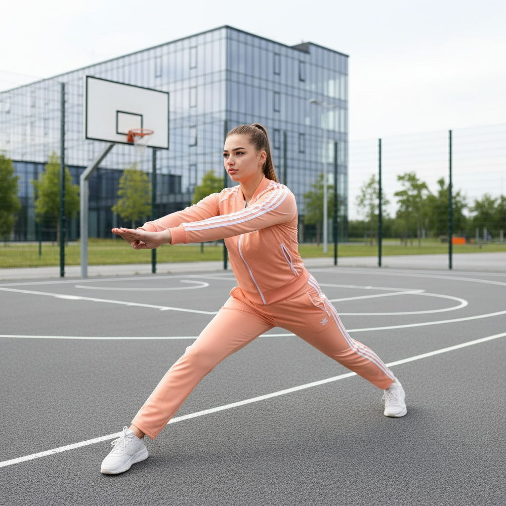Elegantna Sportska Trenirka u Boji Breskve - Udobnost i Stil Slika 3