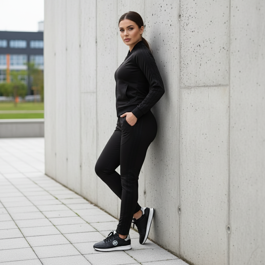 Ženska Sportska Trenirka – Elegantna Crna Kombinacija za Svaki Dan Slika 3
