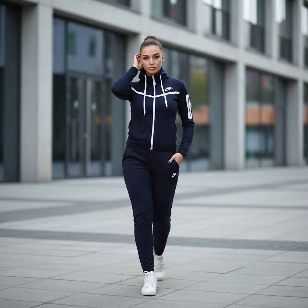 Ženska Sportska Trenirka - Tamnoplava, Elegantna i Udobna Slika 2