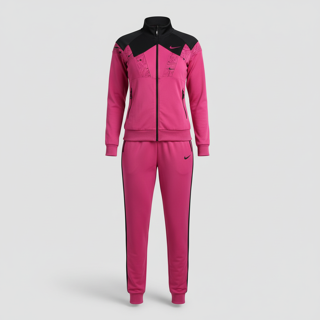 Elegantna Ženska Sportska Trenerka Set - Fuchsia/Crna Slika 1
