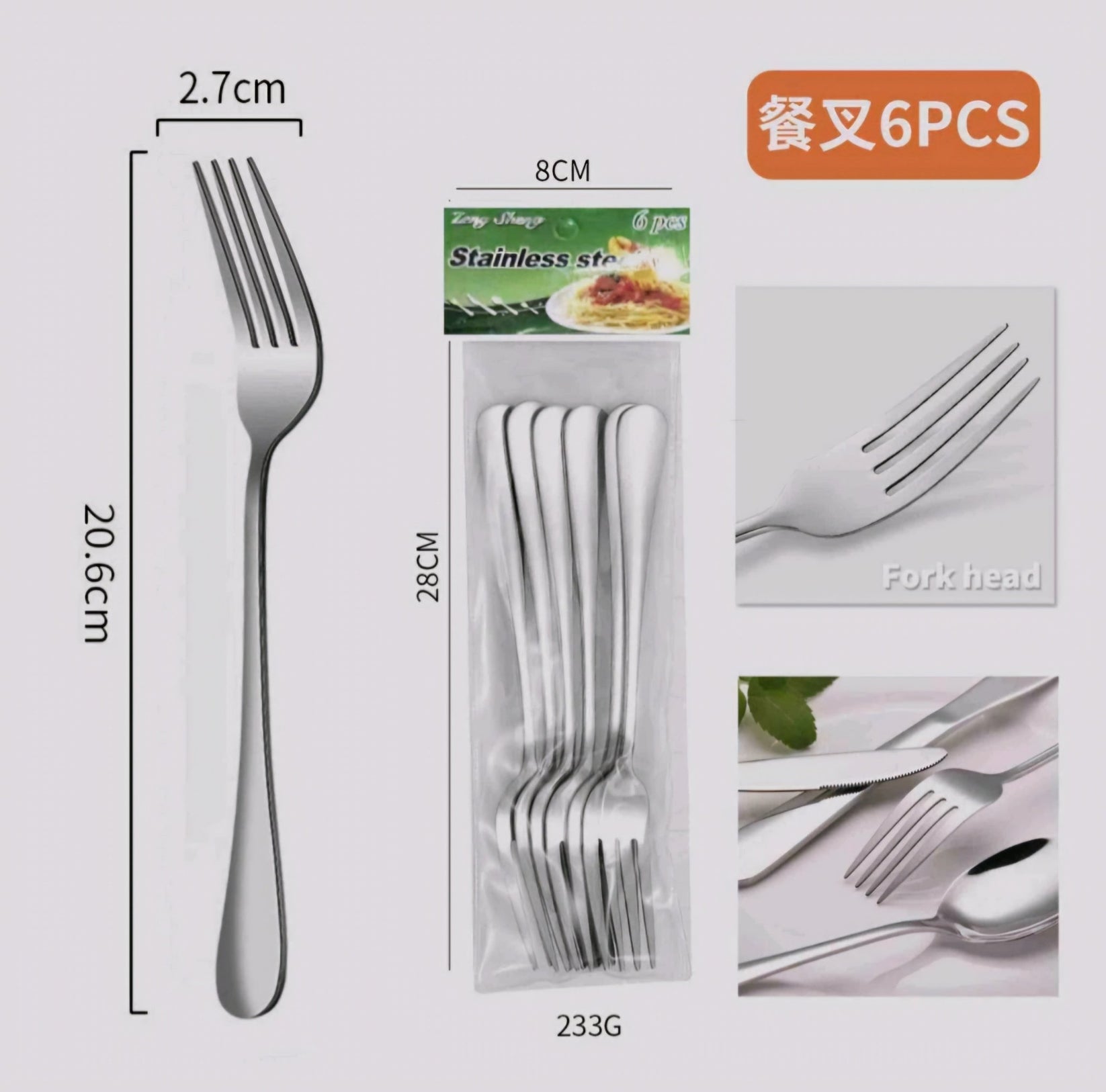 18 - Dijelni Set Pribora za Jelo Srebrne Boje – – – slika 2