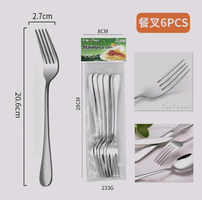 18 - Dijelni Set Pribora za Jelo Srebrne Boje – – – slika 2