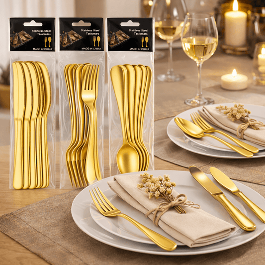 18 - Dijelni Set Pribora za Jelo Zlatne Boje – – – slika 1