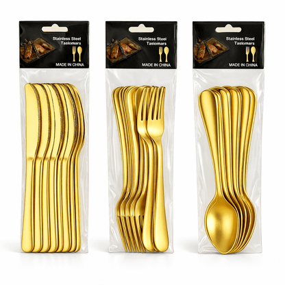 18 - Dijelni Set Pribora za Jelo Zlatne Boje – – – slika 2