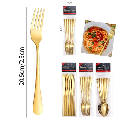18 - Dijelni Set Pribora za Jelo Zlatne Boje – – – slika 4