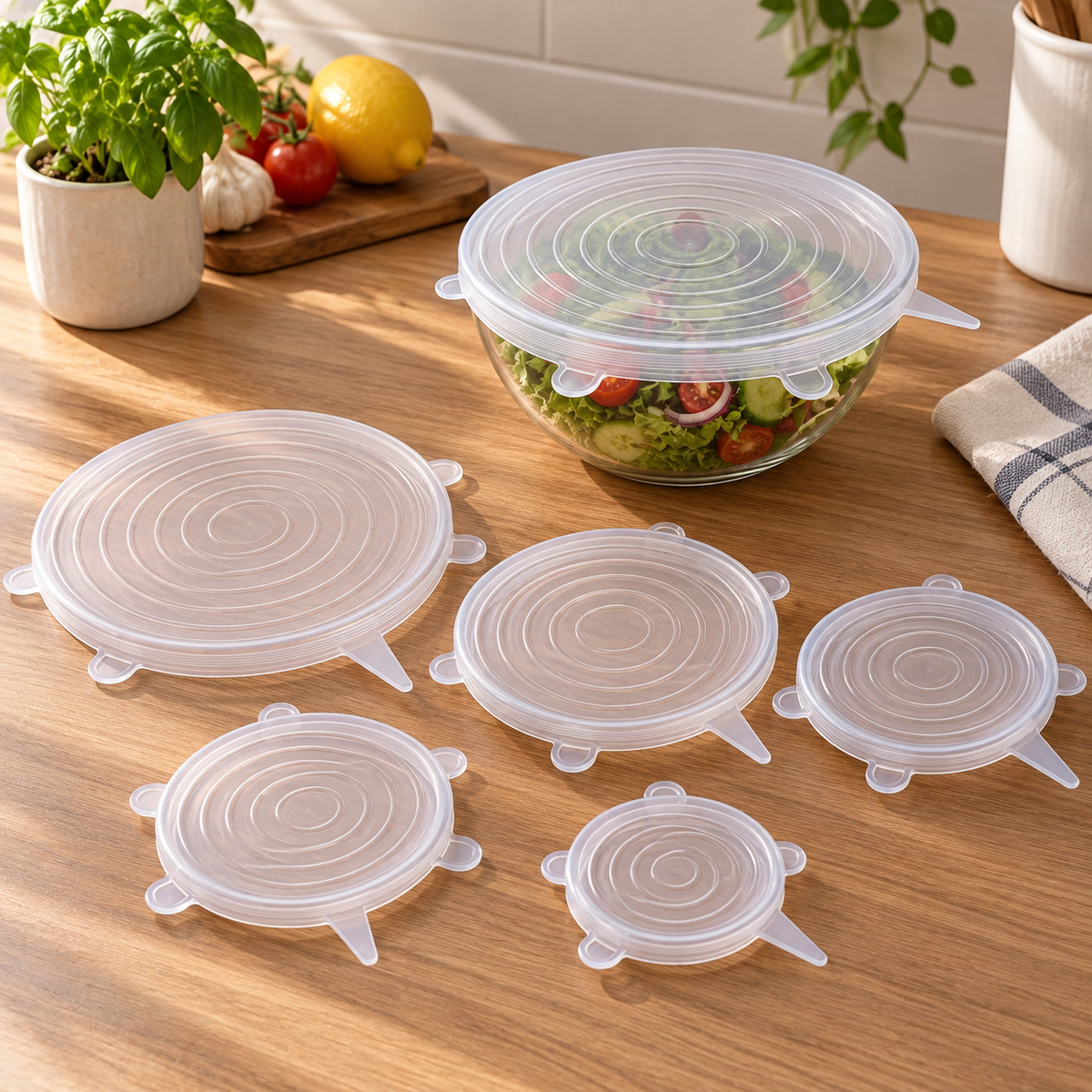 Silikonski rastezljivi poklopci – set od 6 – fotografija u domu