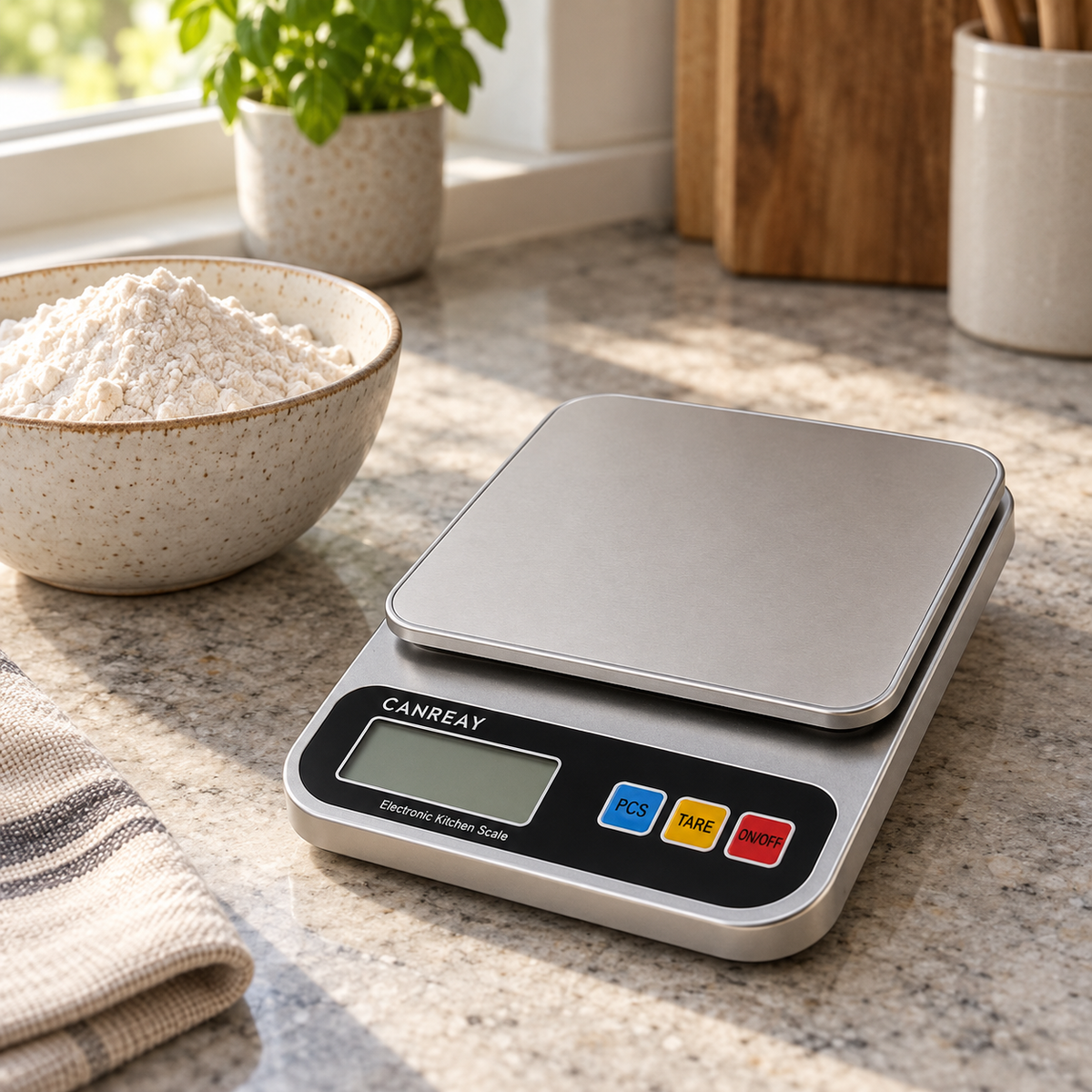 CANREAY CR-268 digitalna kuhinjska vaga do 10 kg – fotografija u kuhinji