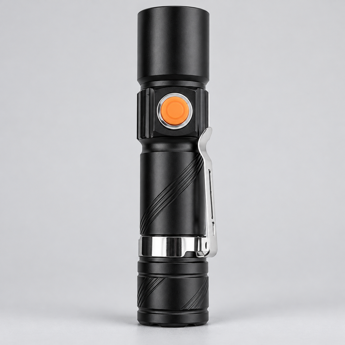 ZJ-901 crna USB mini svjetiljka s kopčom – studijska fotografija