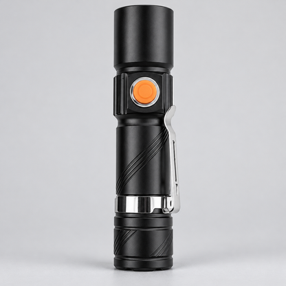 ZJ-901 crna USB mini svjetiljka s kopčom – studijska fotografija