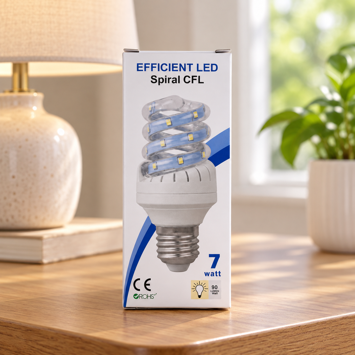 Spiralna LED sijalica E27 7 W – 1 komad – prikaz u prostoru