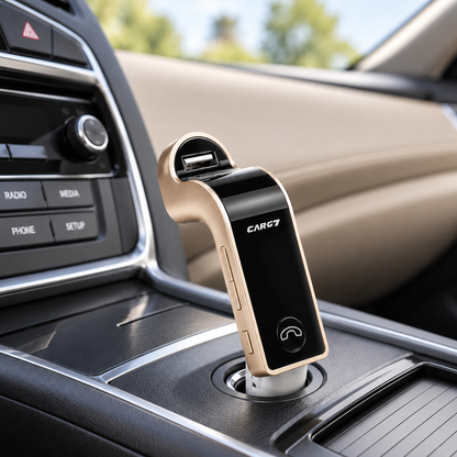 CAR-G7 auto FM modulator u zlatnoj izvedbi – prikaz u prostoru