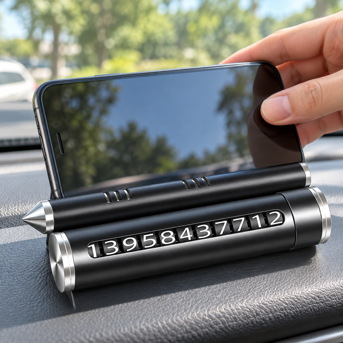Parking oznaka s držačem mobitela – pasivni oslonac za telefon