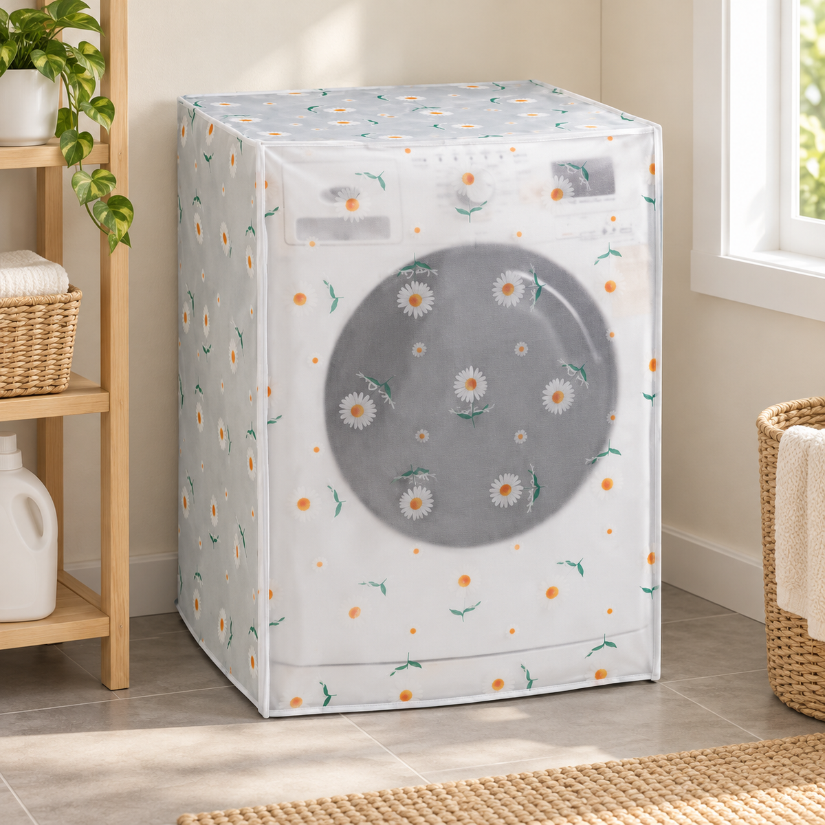 Oblikovana navlaka 63 × 58 × 85 cm – primjer cvjetnog uzorka – lifestyle