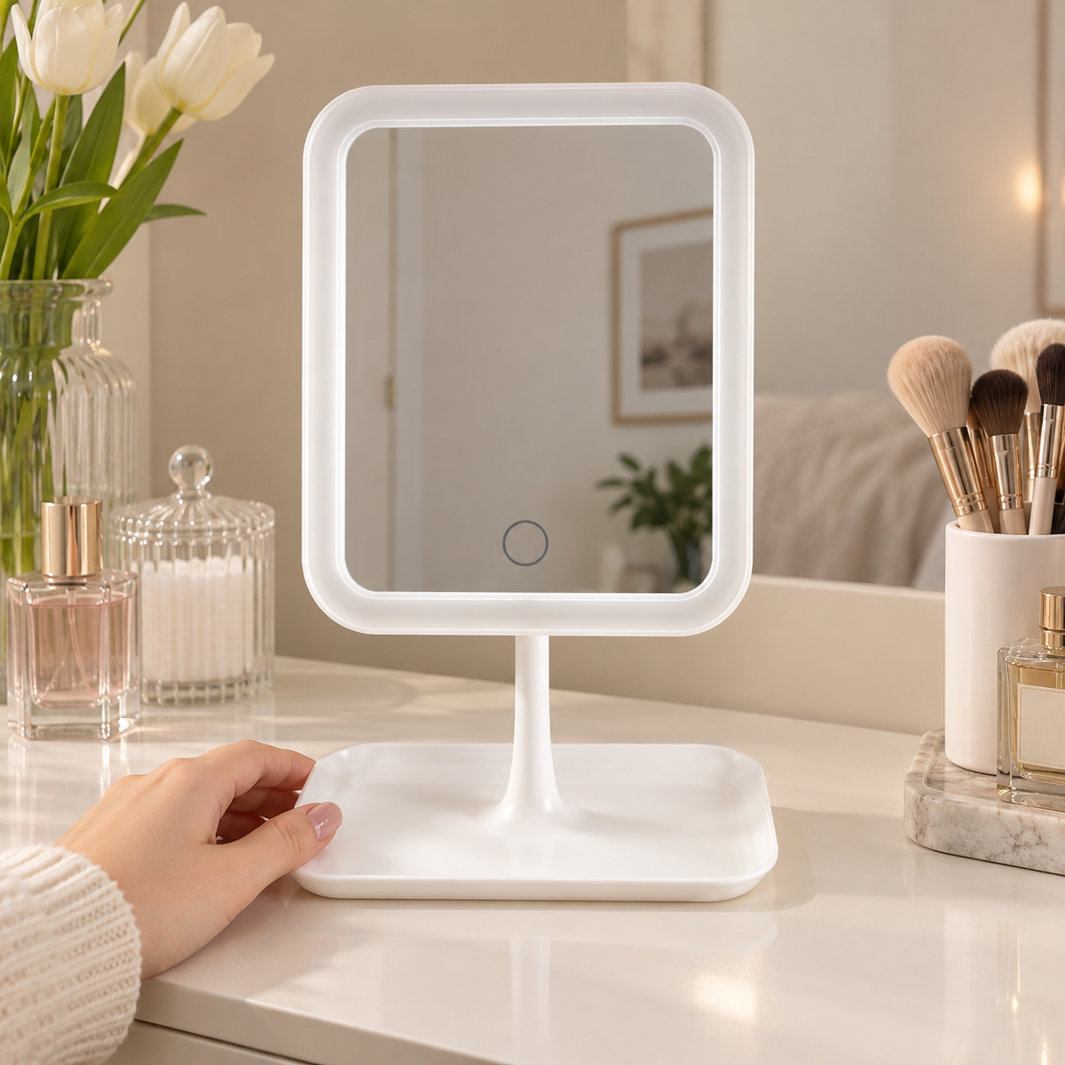 Stolno LED ogledalo s postoljem – izbor modela – ugc