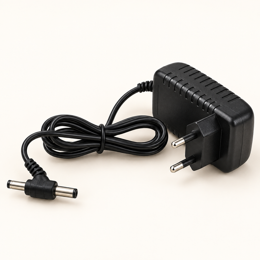 Mrežni DC adapter 5 V / 2 A s priključenim kablom – studijska fotografija