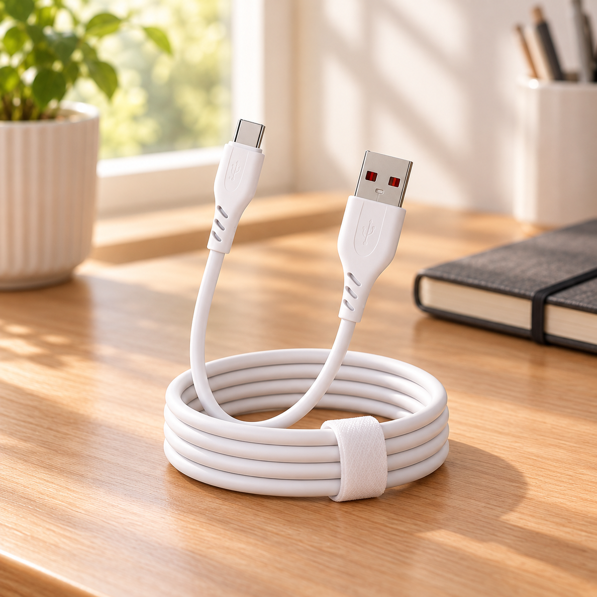 TREQA CA-8643 bijeli USB-A na USB-C kabal 1 m – lifestyle