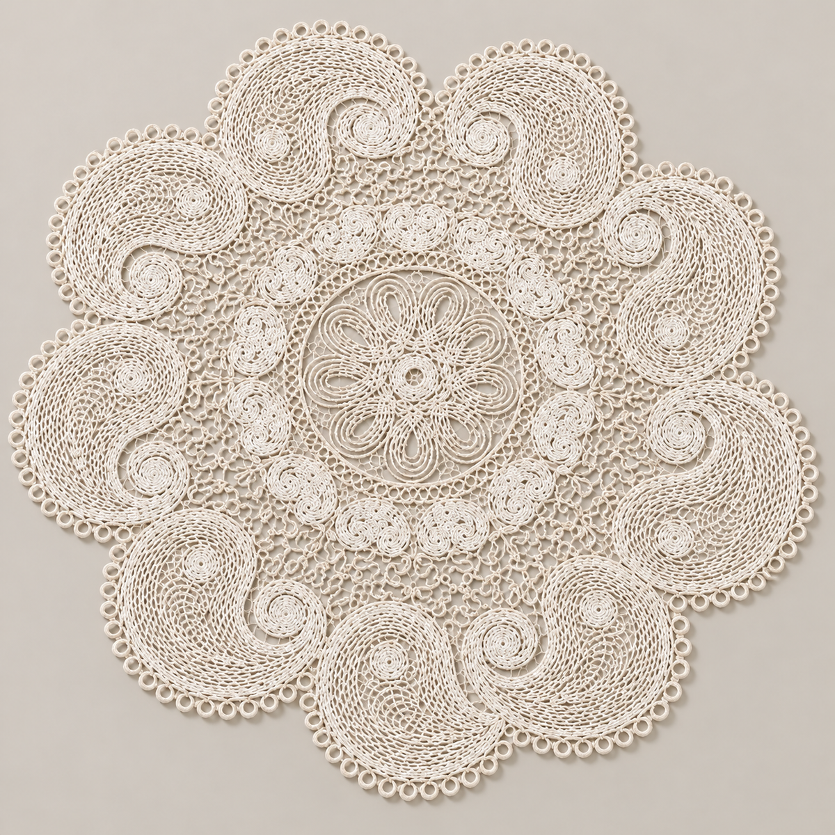 Čipkasti podmetač s paisley ukrasima 40 × 40 cm – studio