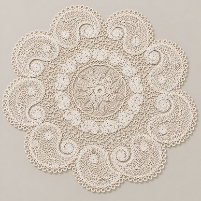 Čipkasti podmetač s paisley ukrasima 40 × 40 cm – studio