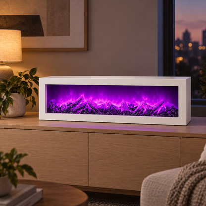 Bijeli RGB dekorativni LED kamin SP26 – lifestyle