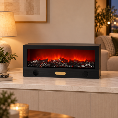 Crni dekorativni LED kamin SP91, 50 cm – lifestyle