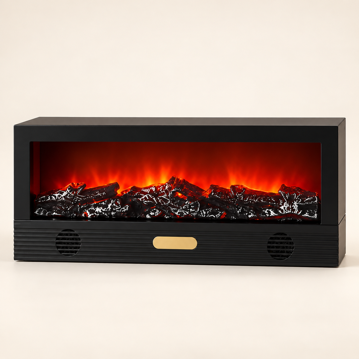 Crni dekorativni LED kamin SP91, 50 cm – studio