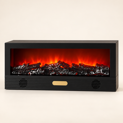 Crni dekorativni LED kamin SP91, 50 cm – studio