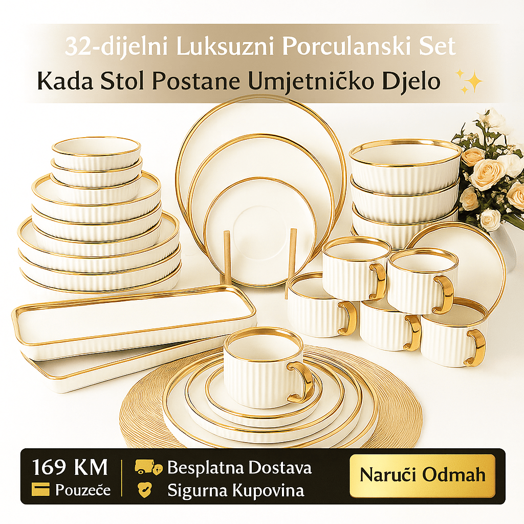 32 - dijelni Porculanski Set Posuđa - SAMO KLIKNI