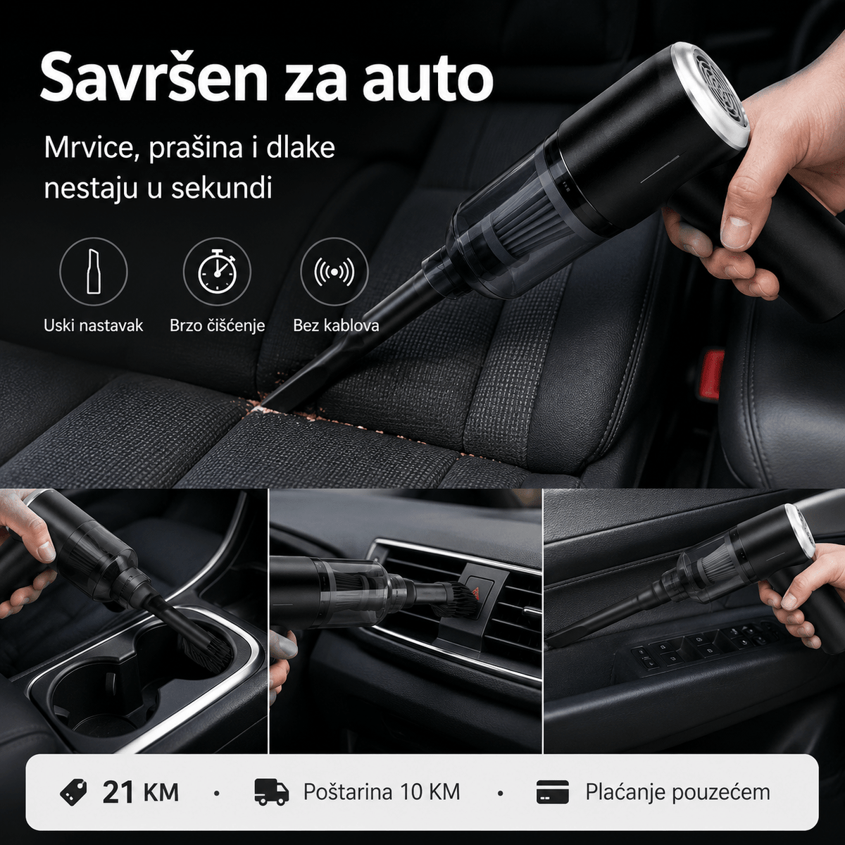 3u1 Prijenosni Mini Usisavač za Dom i Auto – Usisivači i Kućanski Strojevi – – slika 7