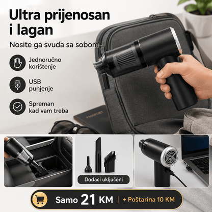 3u1 Prijenosni Mini Usisavač za Dom i Auto – Usisivači i Kućanski Strojevi – – slika 4