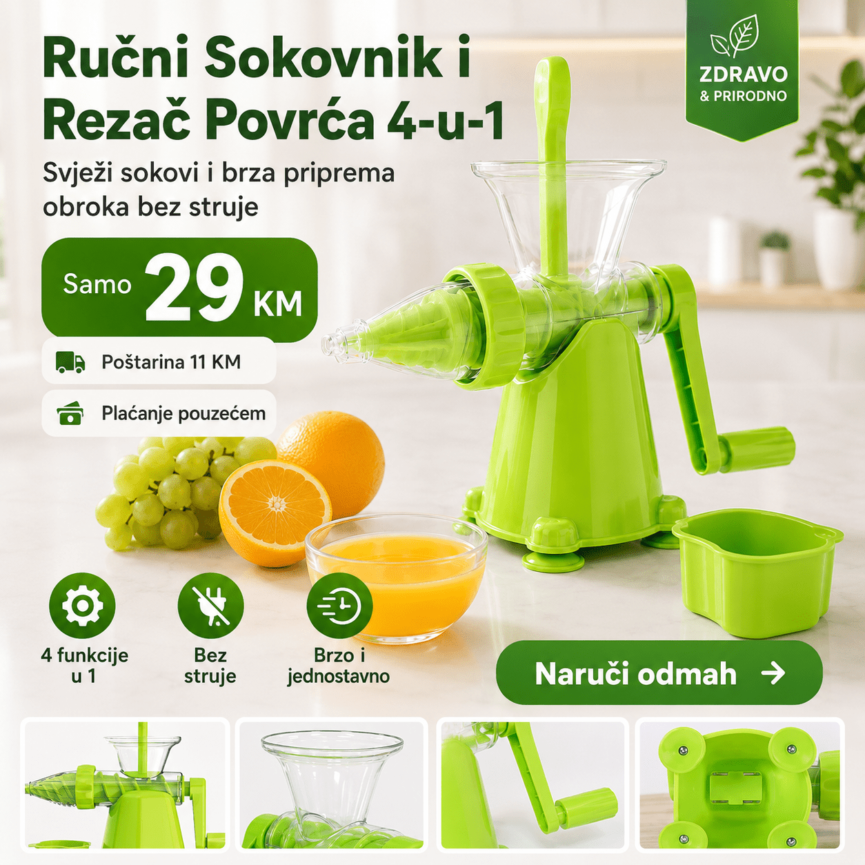 4-u-1 Ručni Sokovnik i Rezač Povrća – – – slika 2