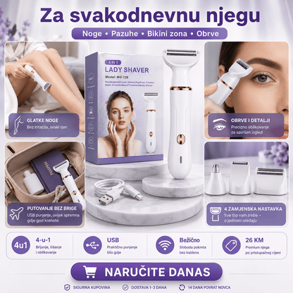 4-u-1 Ženski Električni Brijač i Trimer – – – slika 3