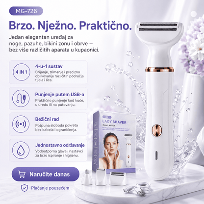 4-u-1 Ženski Električni Brijač i Trimer – – – slika 5