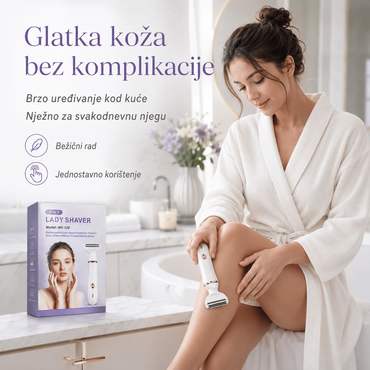4-u-1 Ženski Električni Brijač i Trimer – – – slika 6