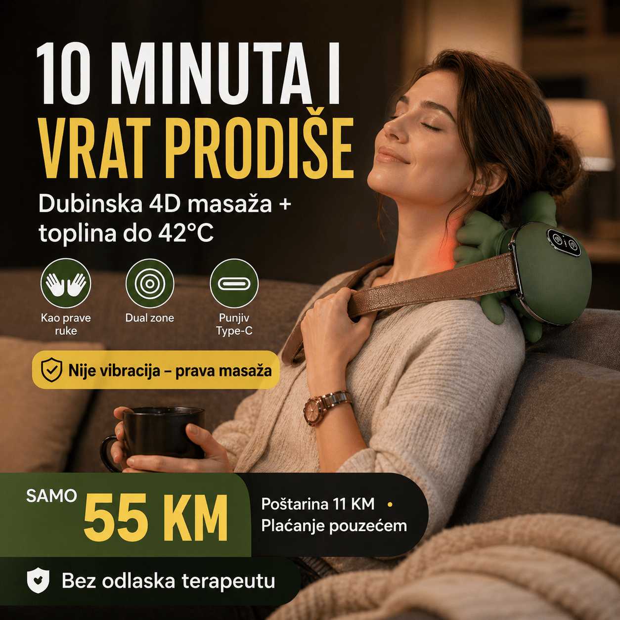 4D Masažer za Vrat i Ramena – – – slika 3