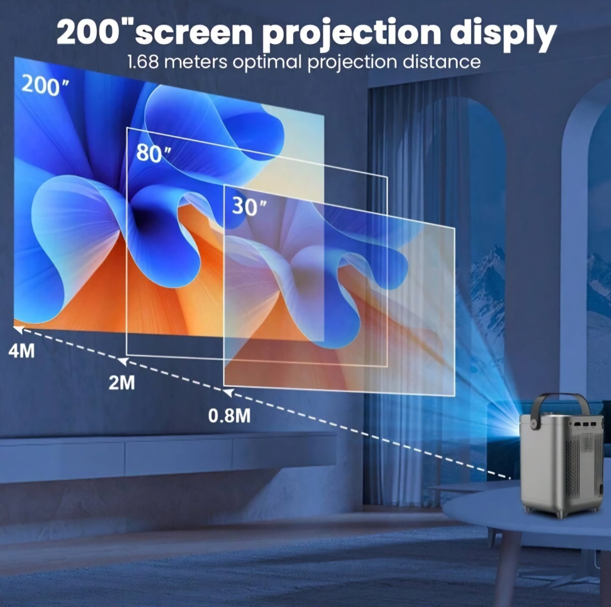 4K Dual WiFi Projektor s 200" Zaslonom - SAMO KLIKNI