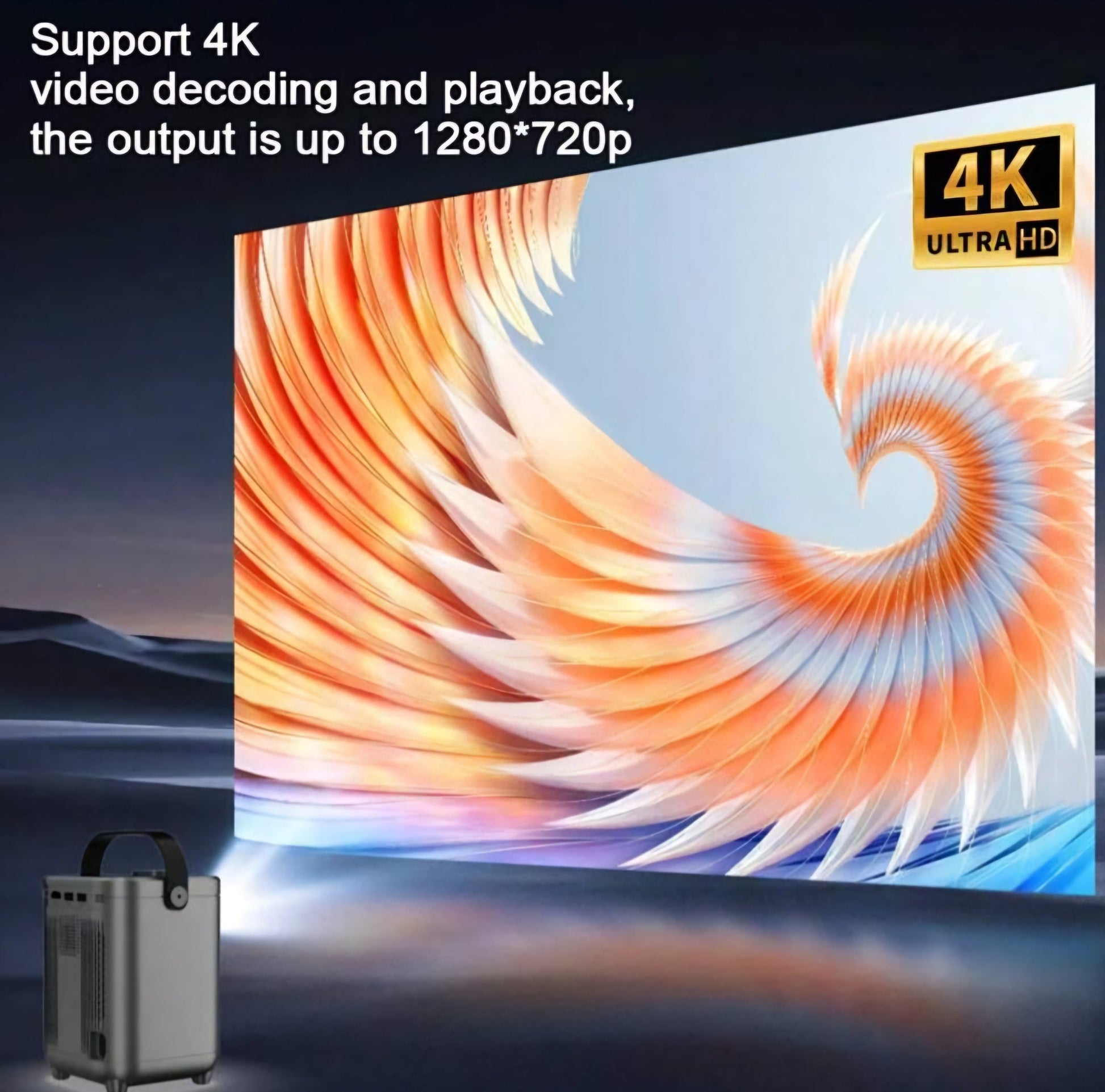 4K Dual WiFi Projektor s 200" Zaslonom - SAMO KLIKNI