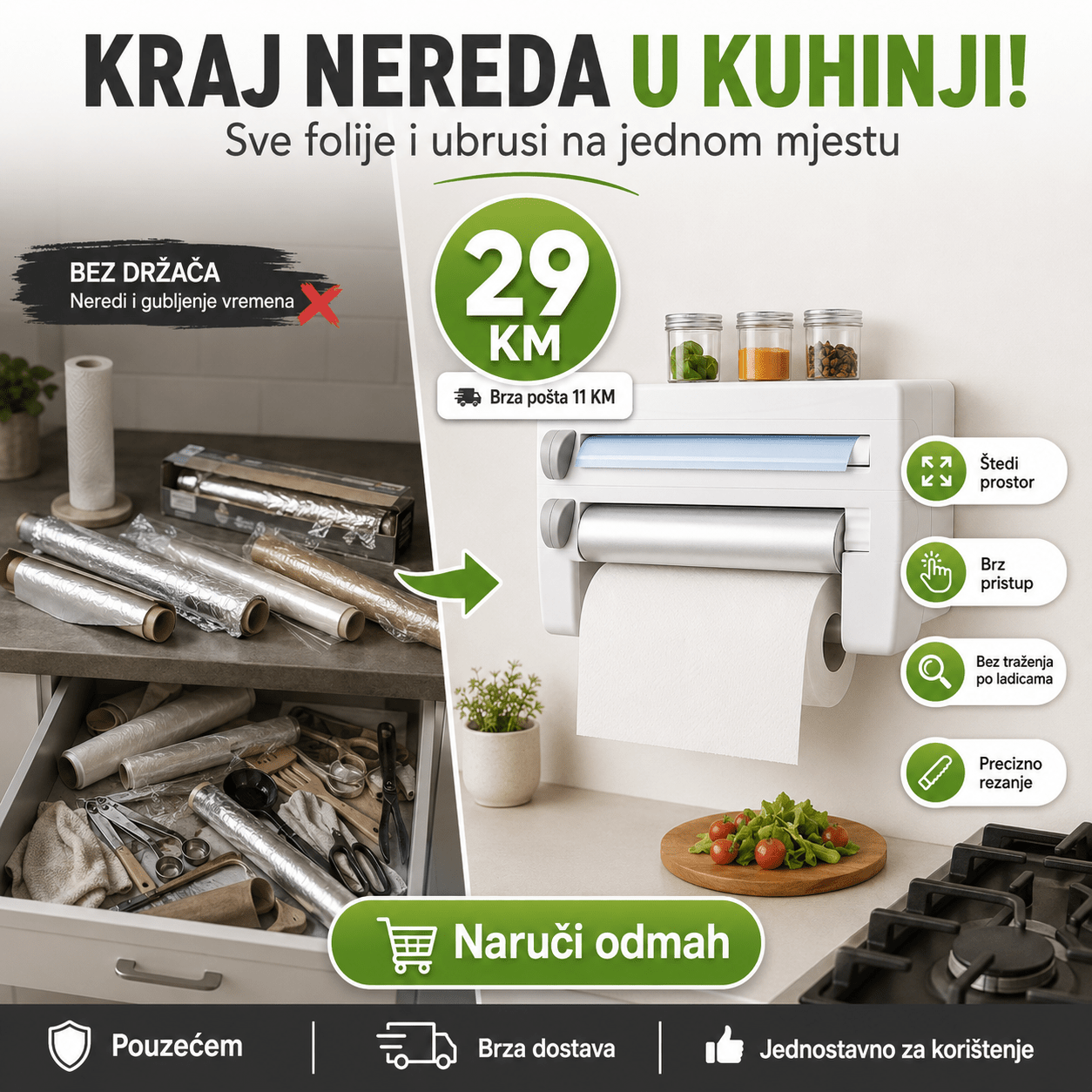 4u1 držač za ubruse i folije – Posuđe i Kuhinjski Pribor – – slika 4