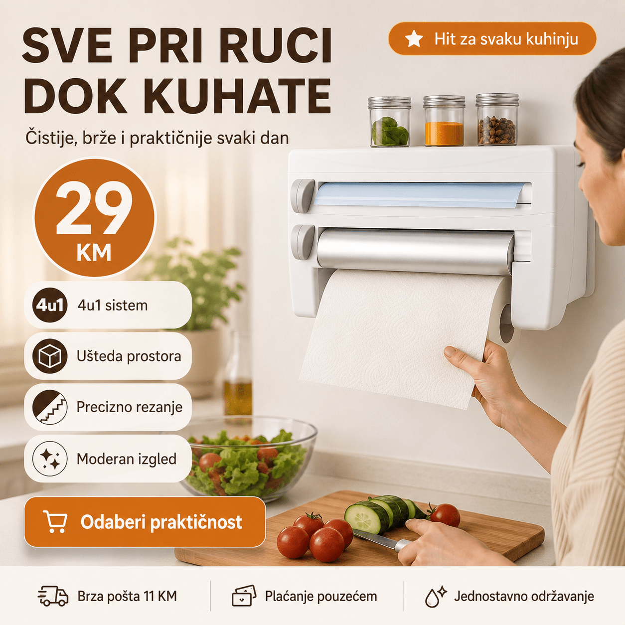 4u1 držač za ubruse i folije – Posuđe i Kuhinjski Pribor – – slika 5