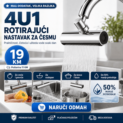 4u1 Rotirajući Nastavak za Česmu – Posuđe i Kuhinjski Pribor – – slika 3
