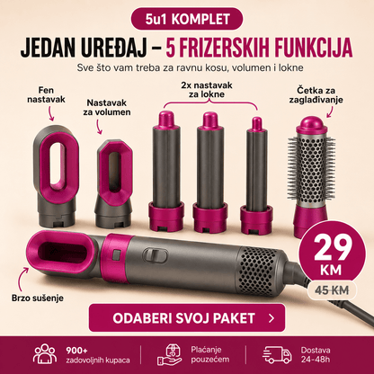 5 - u - 1 četka za stiliziranje kose – Aparati za Ljepotu – – slika 4