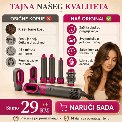 5 - u - 1 četka za stiliziranje kose – Aparati za Ljepotu – – slika 5