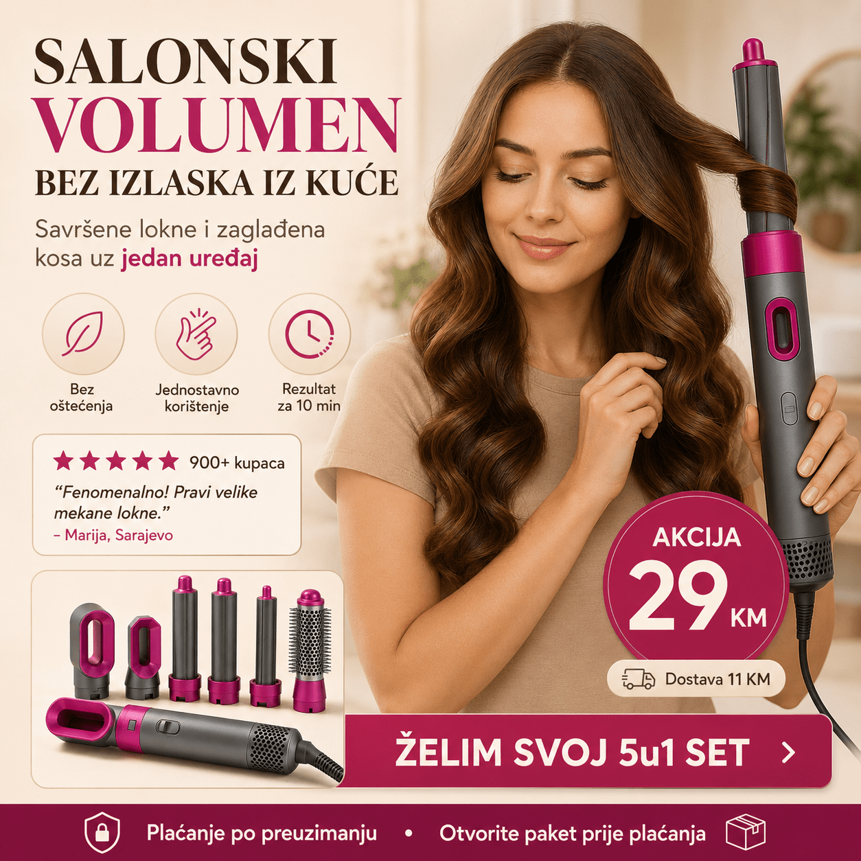 5 - u - 1 četka za stiliziranje kose – Aparati za Ljepotu – – slika 6