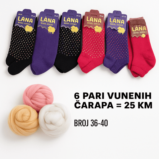 6 Pari Vunenih Čarapa Miss Lana - SAMO KLIKNI