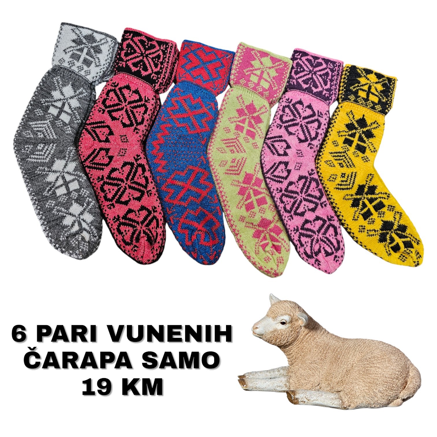 6 Pari Vunenih Čarapa "Shepherds Dream" – – – slika 1