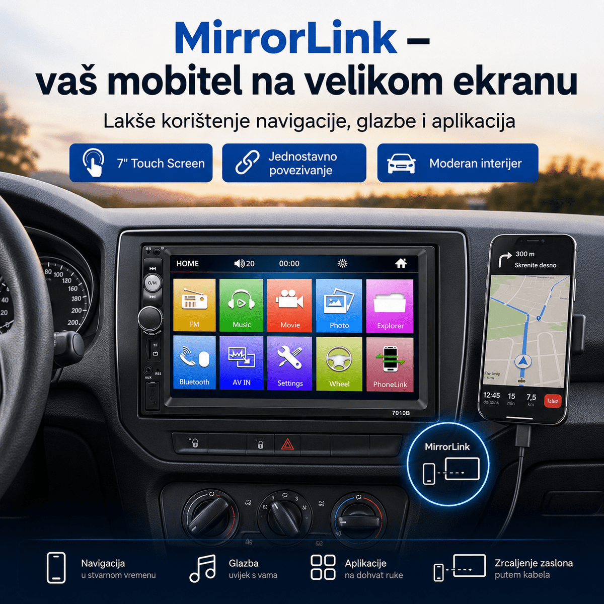 7" Auto Multimedija sa Zaslonom na Dodir – – – slika 6